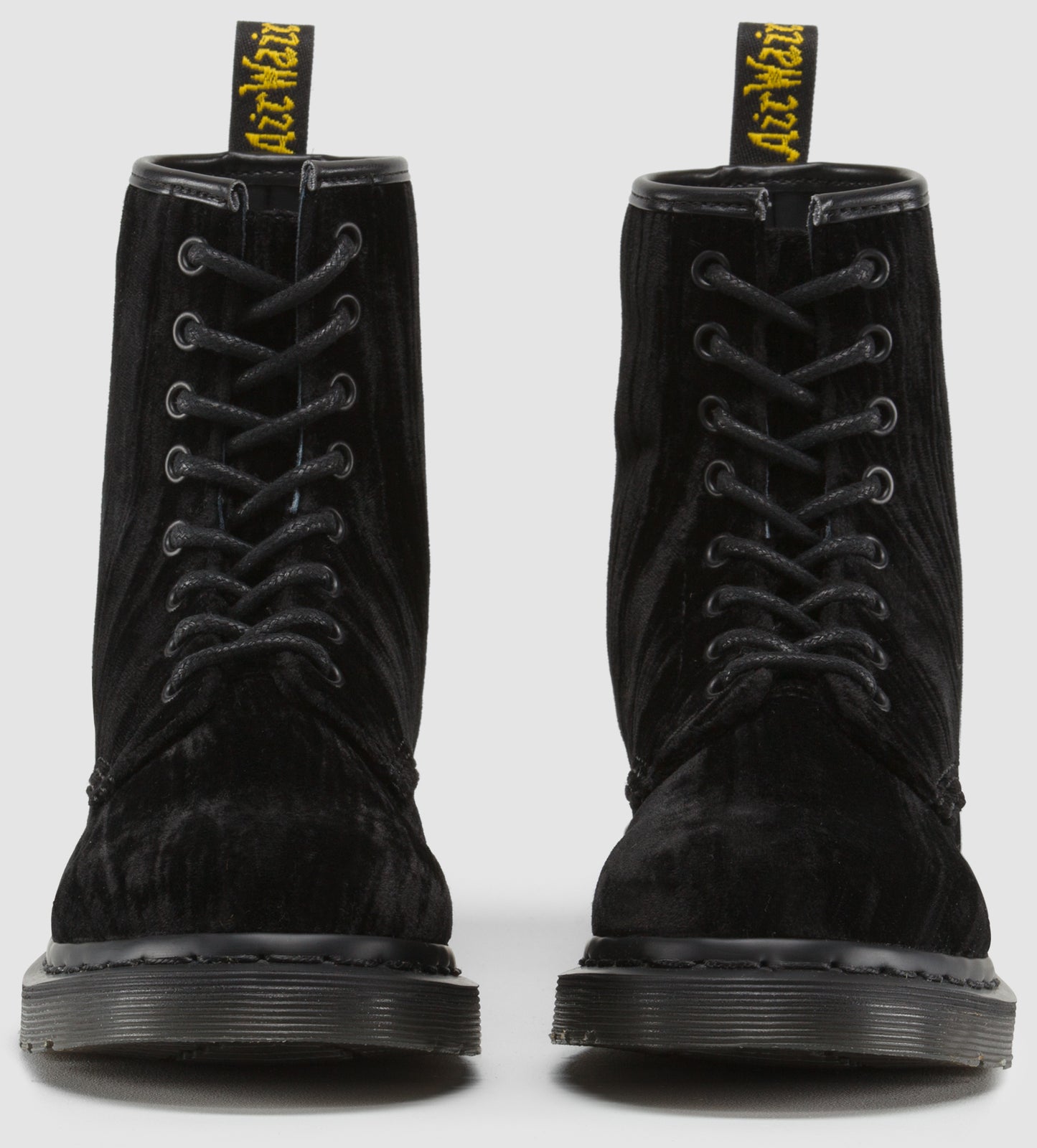 CASTEL BLACK CRUSHED VELVET BOOT