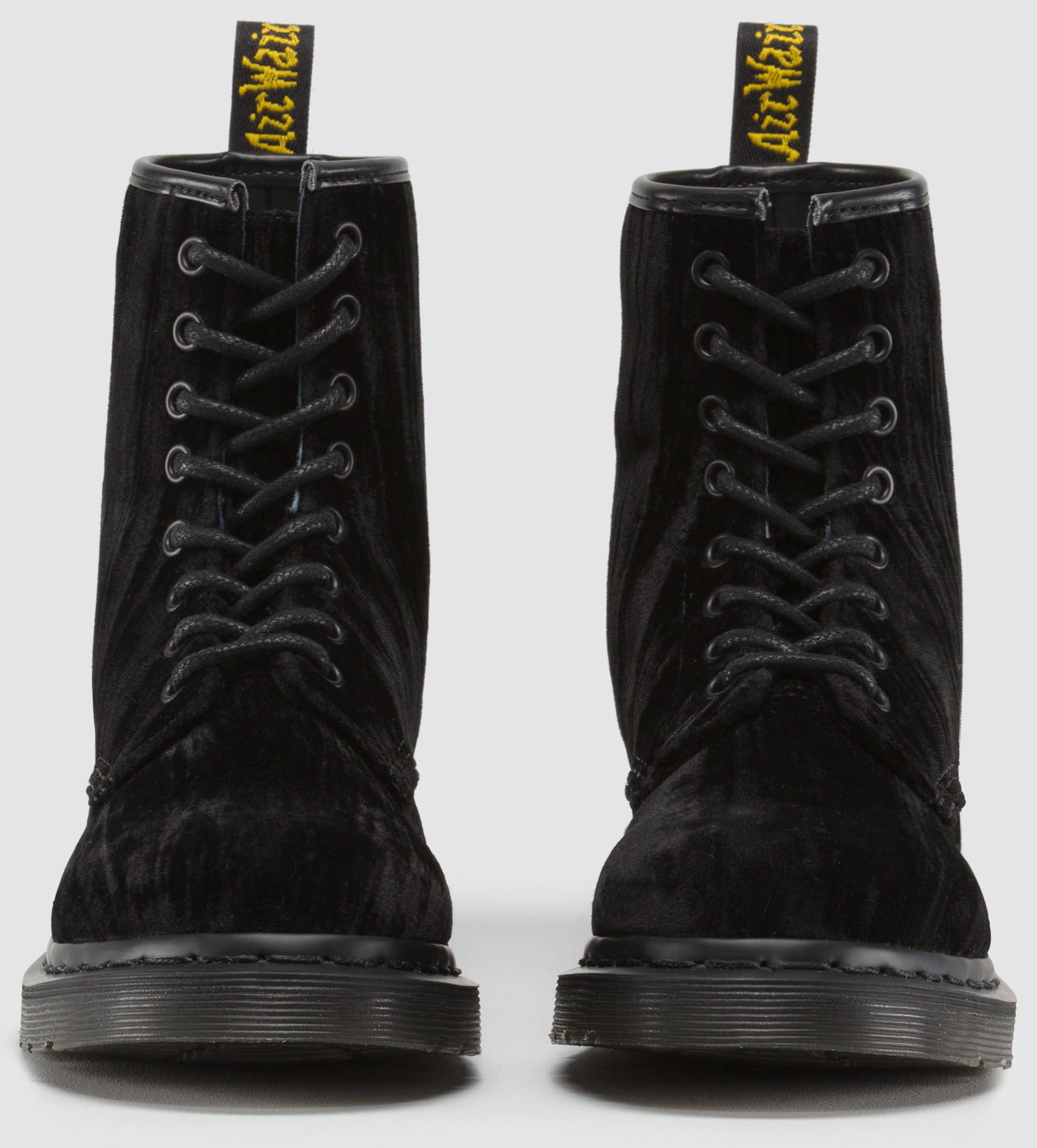 CASTEL BLACK CRUSHED VELVET BOOT
