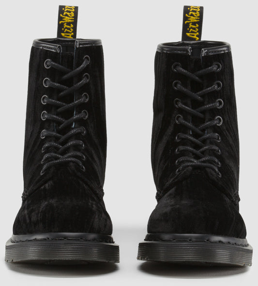 CASTEL BLACK CRUSHED VELVET BOOT