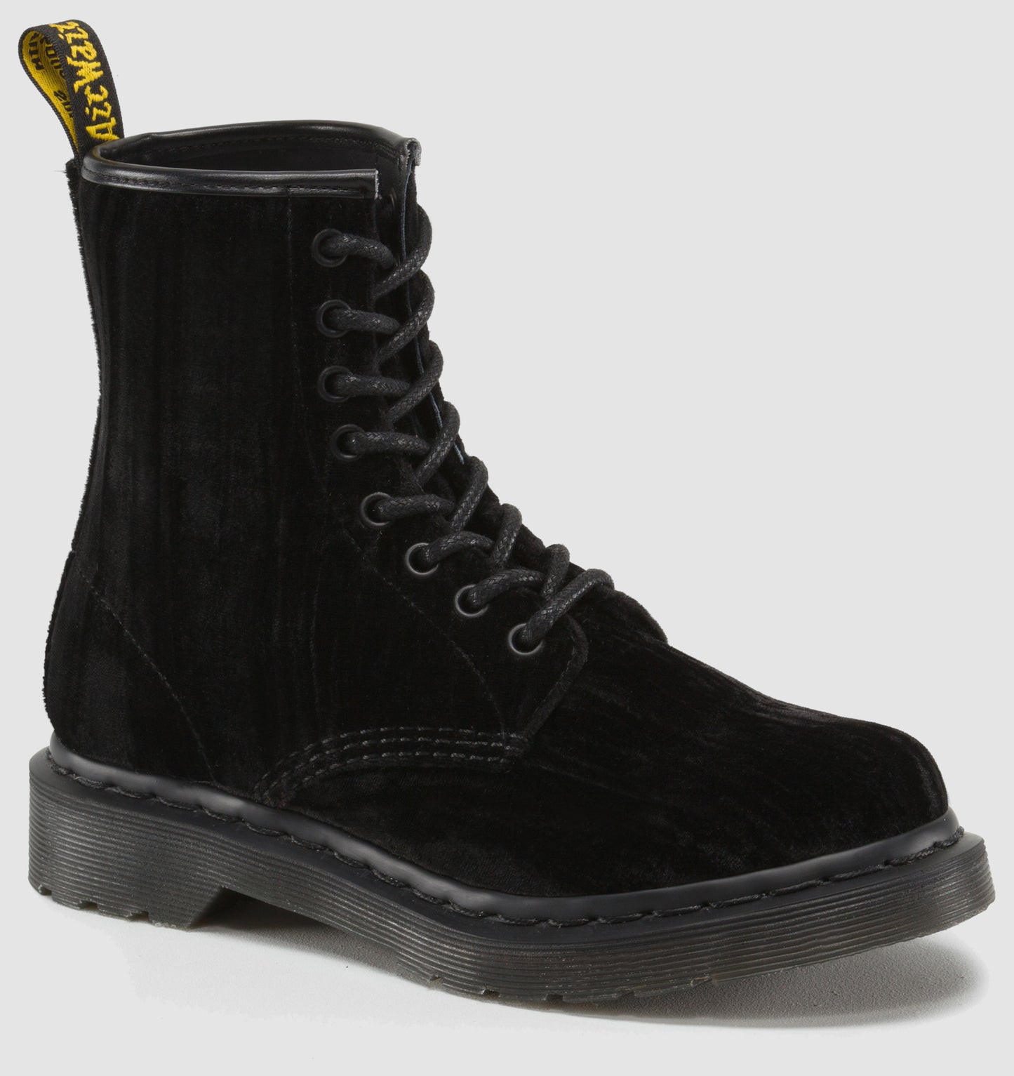 CASTEL BLACK CRUSHED VELVET BOOT