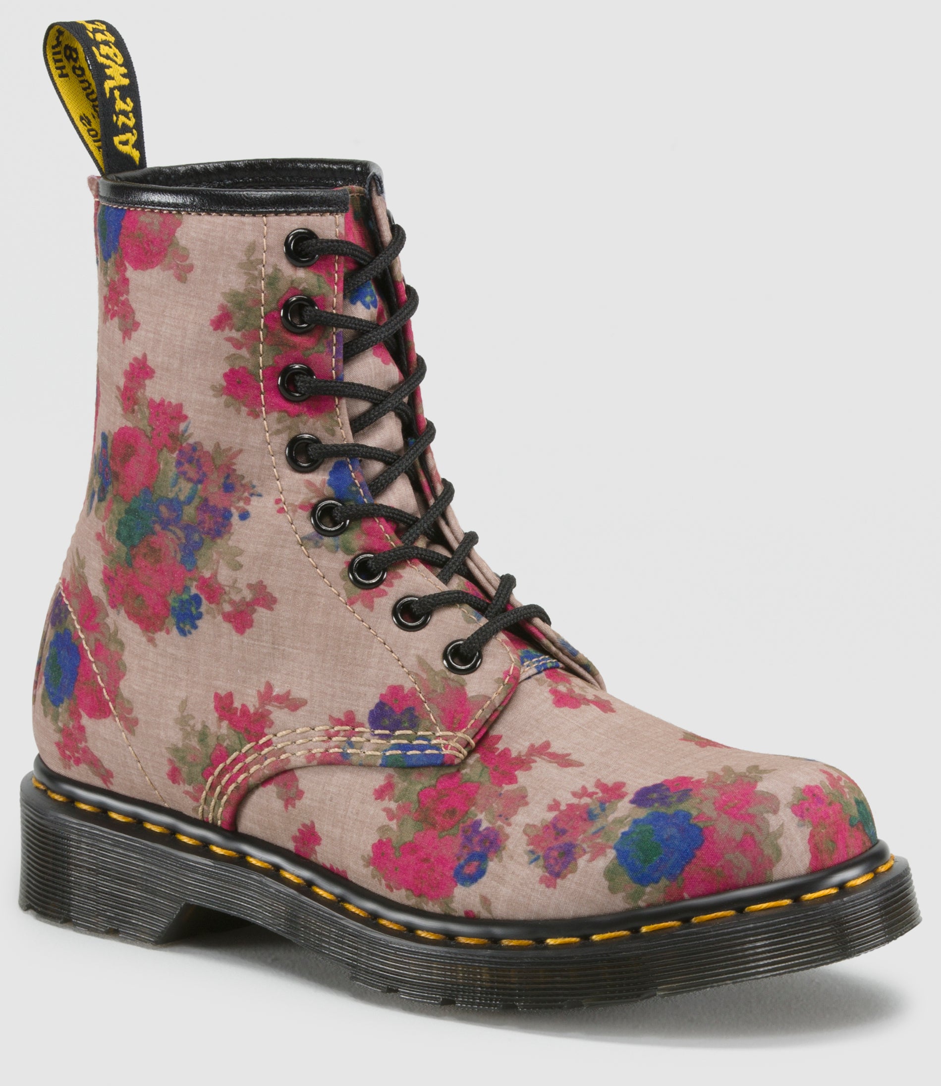 1460 Castel Taupe Vintage Bouquet Canvas Lace Up Boot – Posers