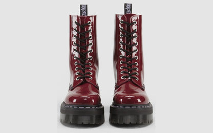 AGGY 1490 CHERRY RED PATENT PLATFORM BOOT