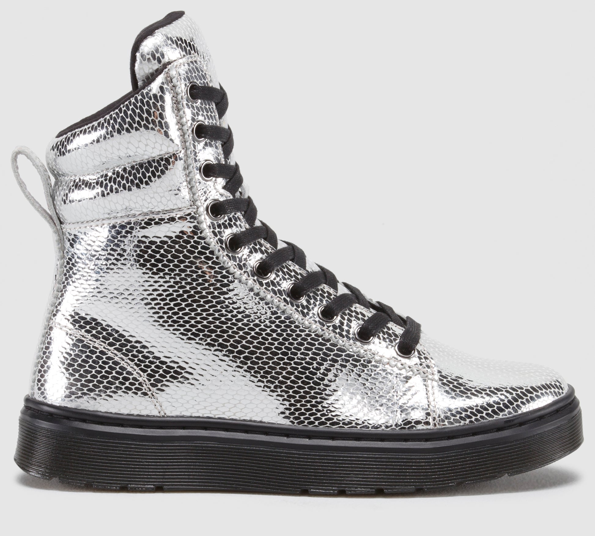 MIX SILVER MINI METALLIC SNAKE HI TOP SNEAKER