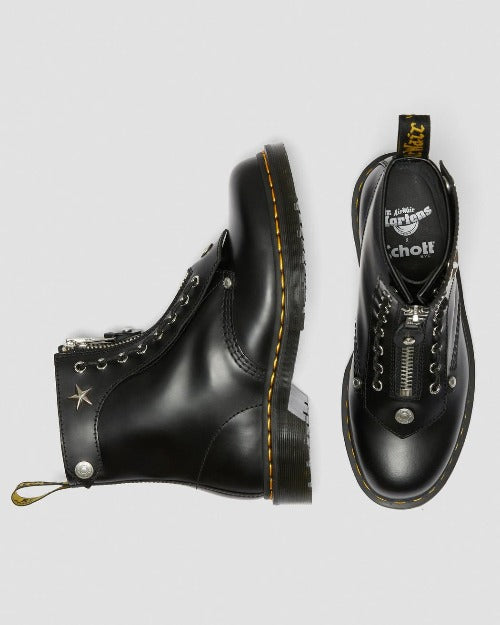 1460 SCHOTT BLACK SMOOTH BOOT