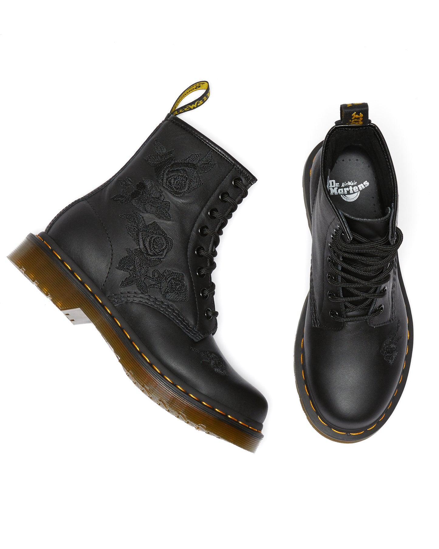 1460 VONDA MONO FLORAL LEATHER LACE UP BOOT