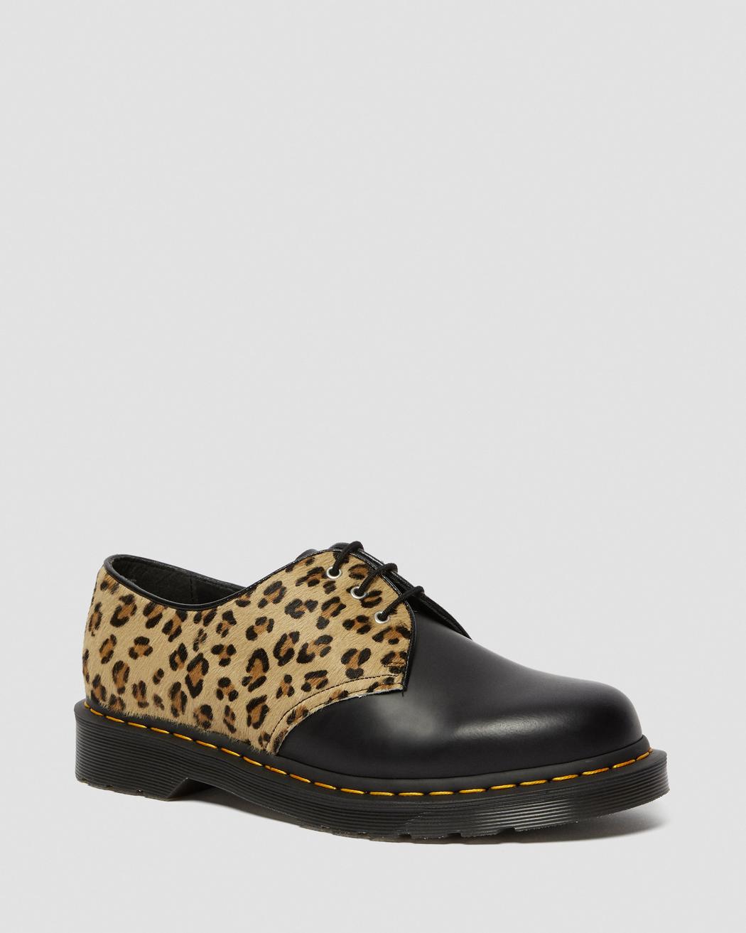 DR.MARTENS Womens 1461 Leopard Smooth Black Shoes Size 8 DR.MARTENS Womens 1461 Leopard Smooth Black Shoes Size 8