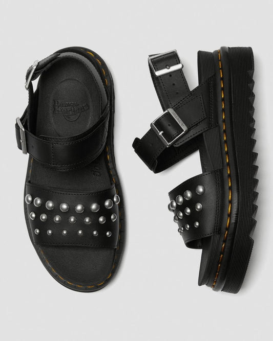 VOSS STUD BLACK HYDRO LEATHER SANDAL
