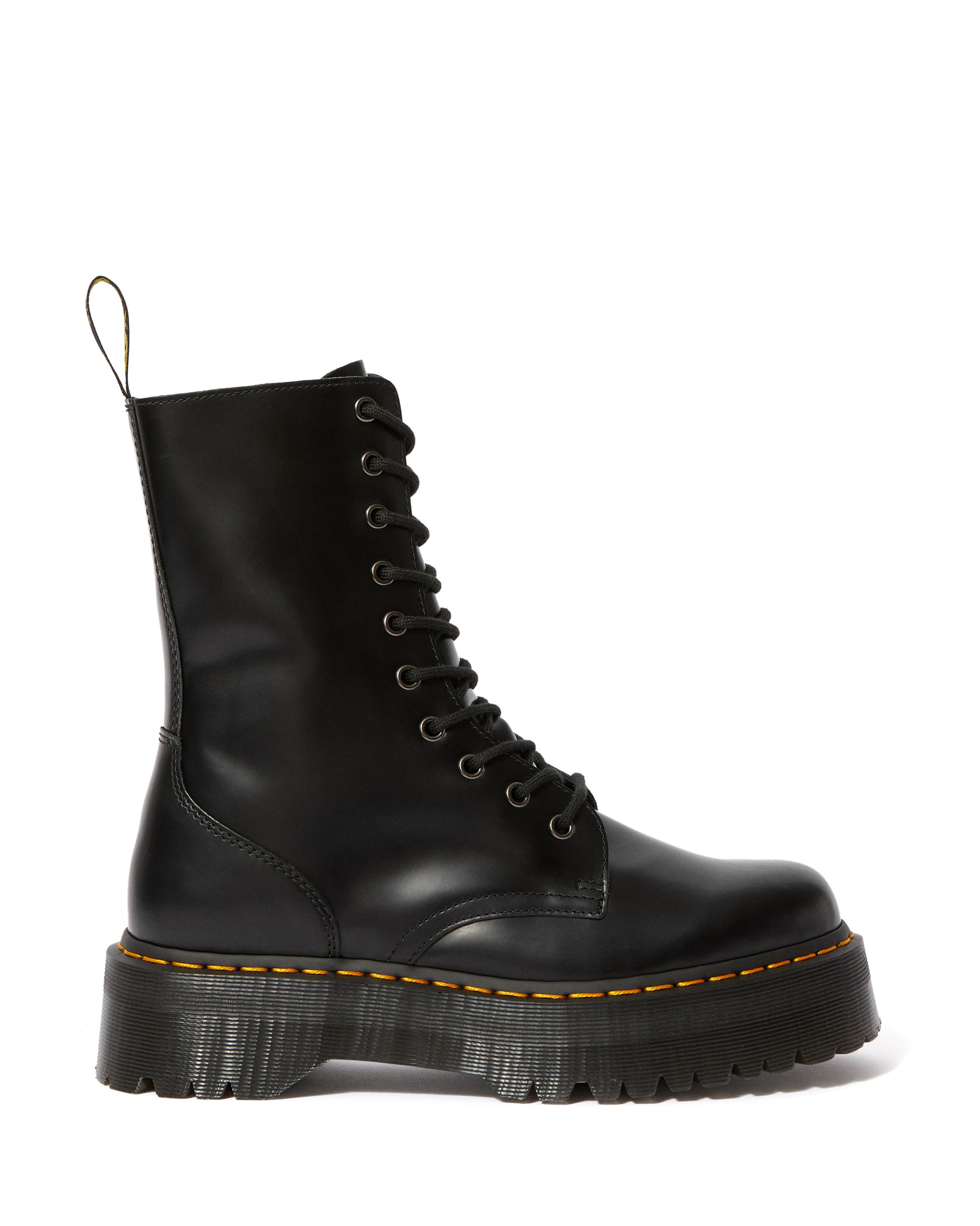 JADON HI BLACK SMOOTH PLATFORM BOOT