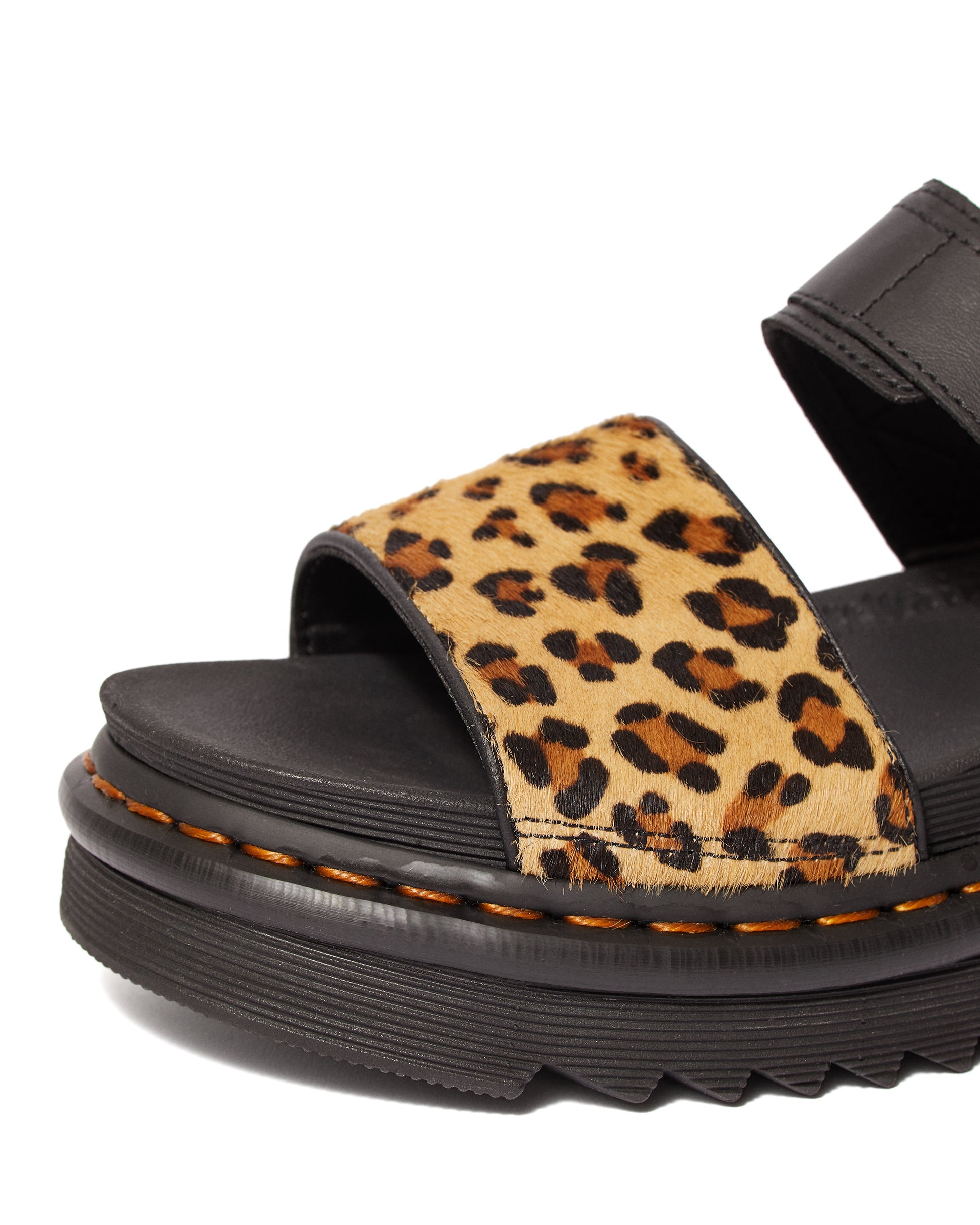 VOSS HAIR ON BLACK+MEDIUM LEOPARD SANDAL