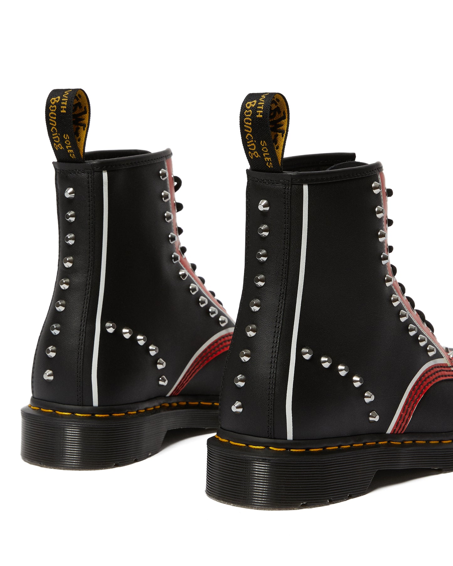 1460 STUD BLACK+RED+WHITE HERO BACKHAND BOOT