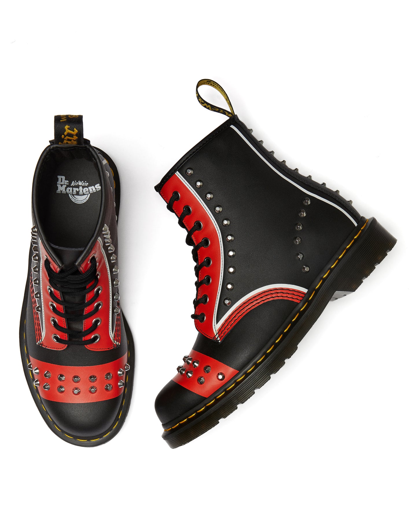 1460 STUD BLACK+RED+WHITE HERO BACKHAND BOOT