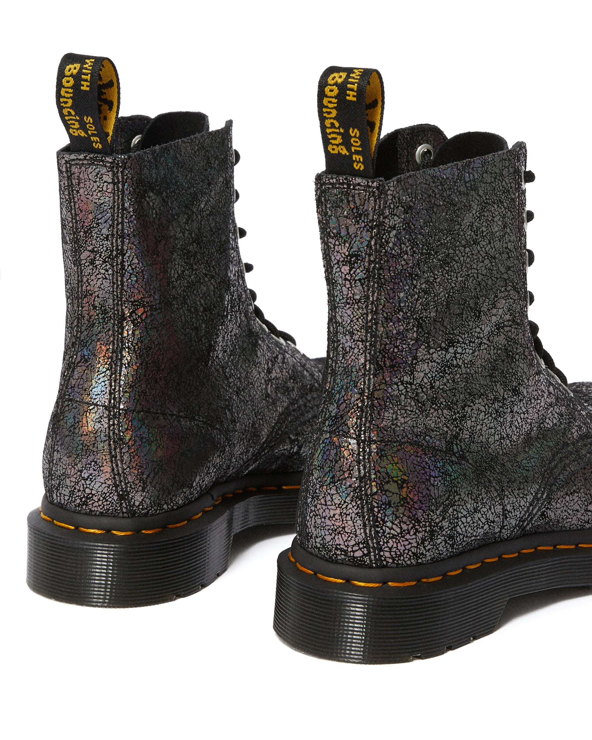 1460 PASCAL GUNMETAL IRIDESCENT CRACKLE BOOT