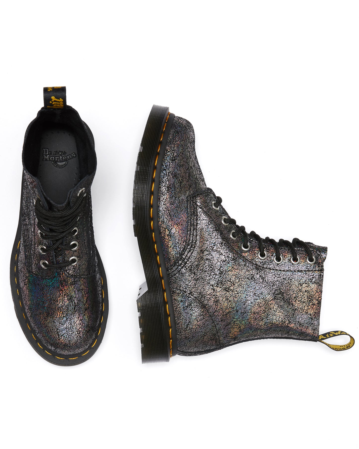 1460 PASCAL GUNMETAL IRIDESCENT CRACKLE BOOT