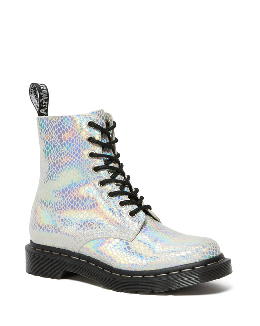 1460 PASCAL WHITE SNAKE METALLIC SUEDE