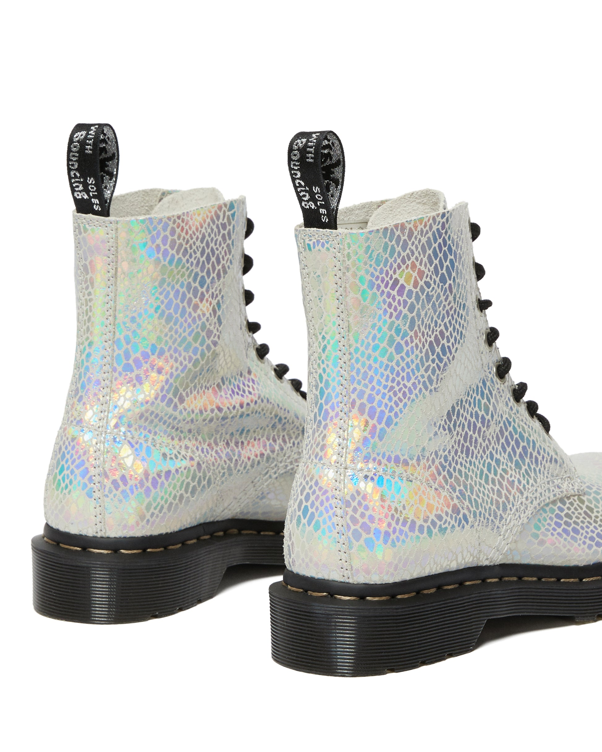 1460 PASCAL WHITE SNAKE METALLIC SUEDE