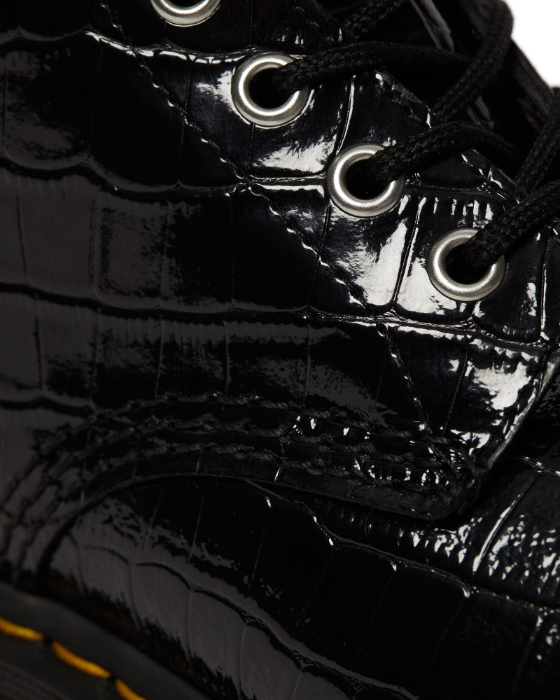1460 PATENT CROCODILE PRINT BOOTS