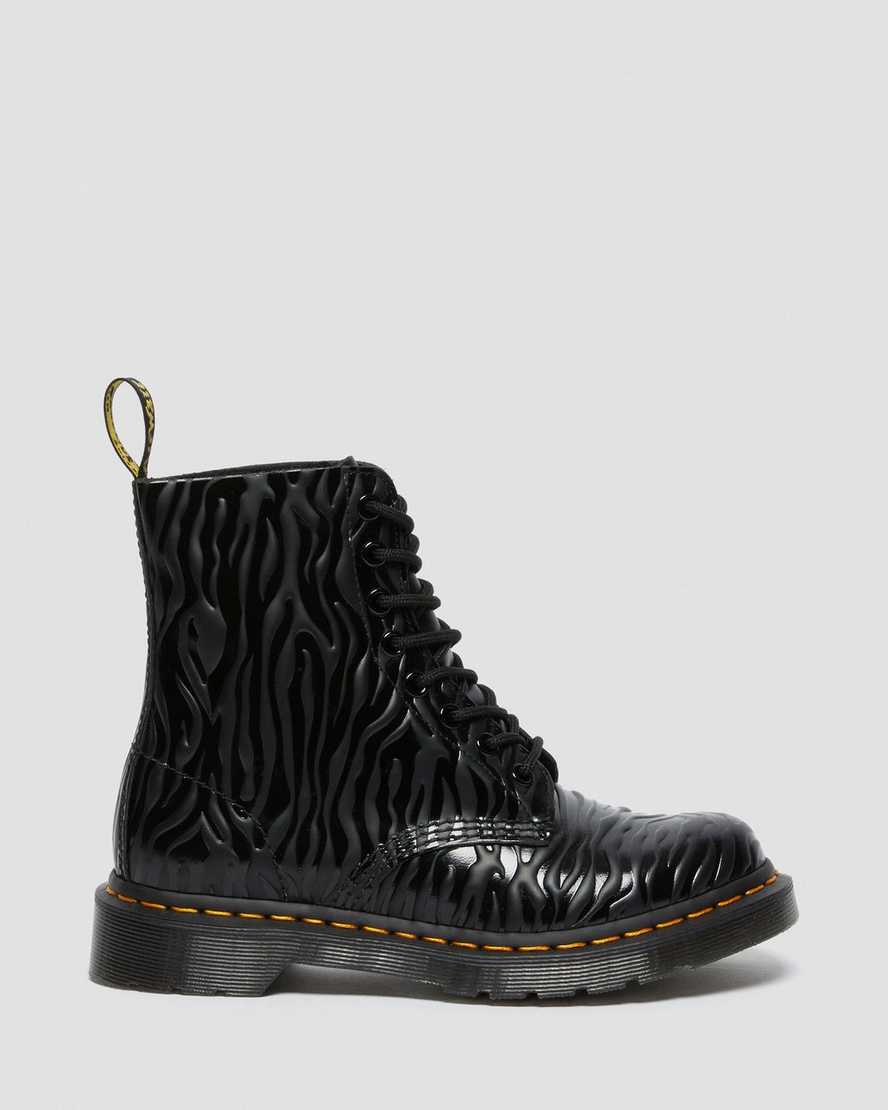 1460 PASCAL ZEBRA EMBOSS LEATHER LACE UP BOOTS