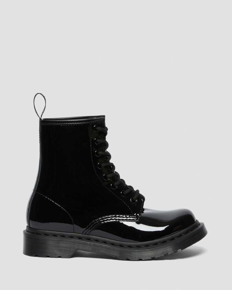 1460 MONO BLACK PATENT LEATHER LACE UP BOOTS