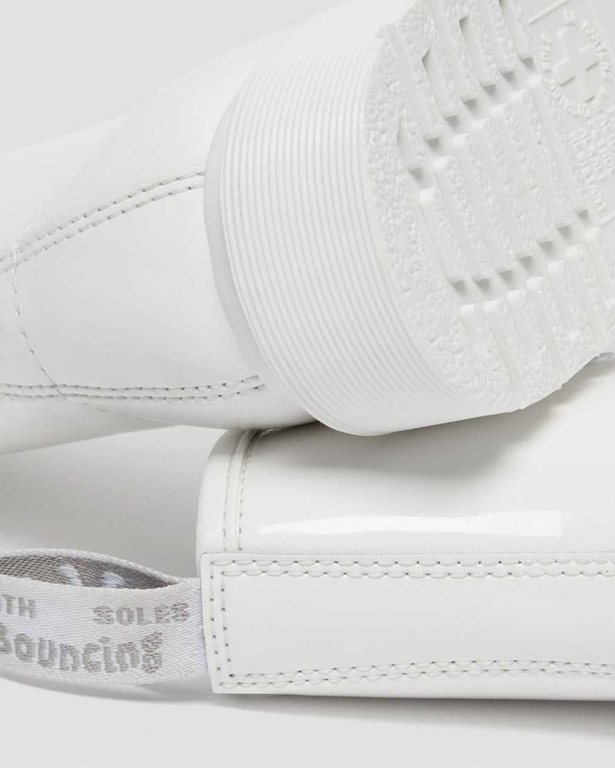 1460 MONO WHITE PATENT LEATHER LACE UP BOOTS