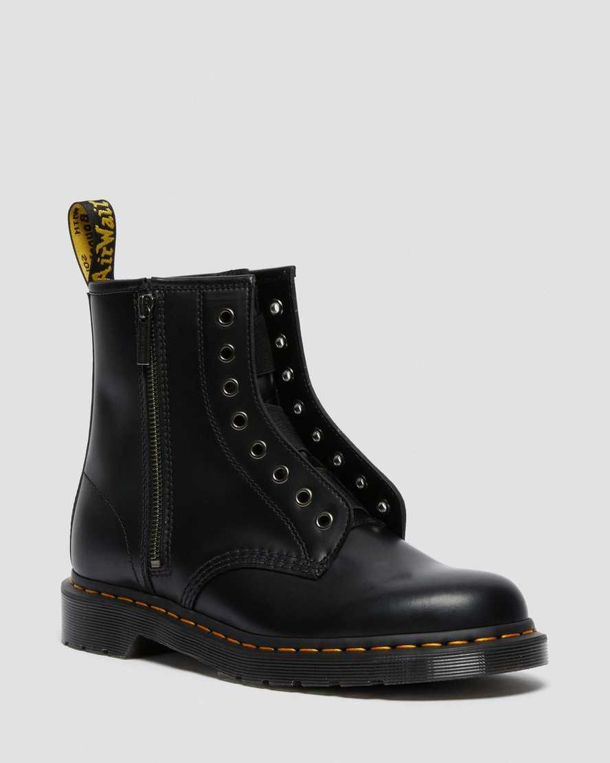 Dr Martens 1460 Elastic Smooth Leather Lace Up Boots (blk