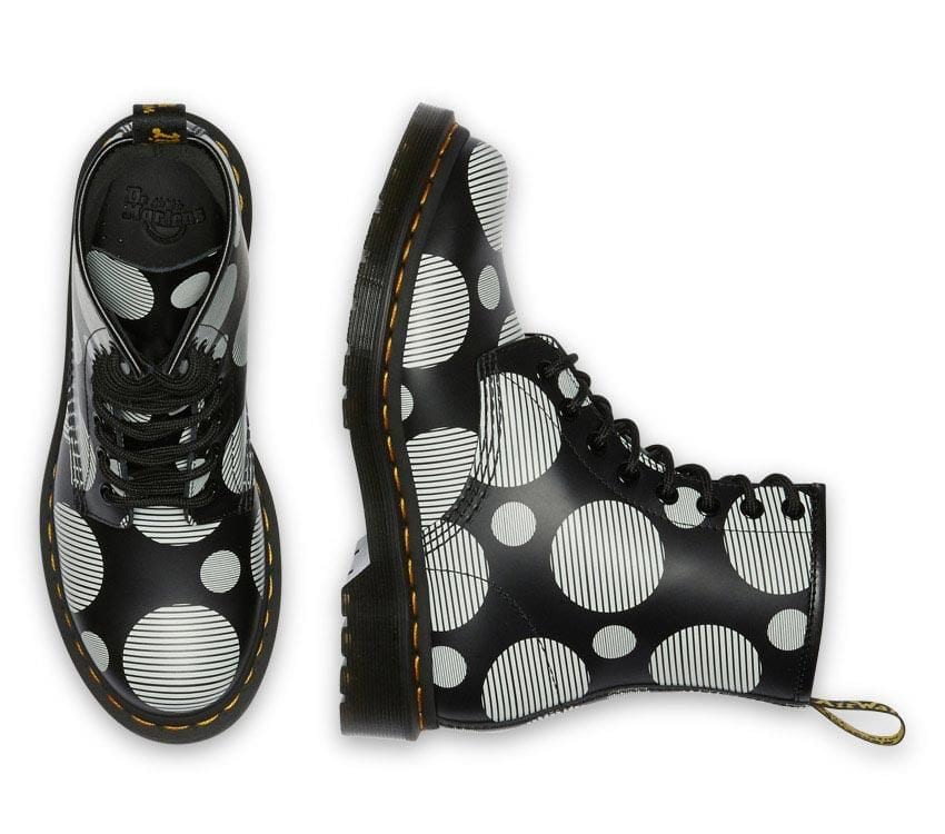 1460 BLACK+WHITE POLKA DOT SMOOTH BOOT