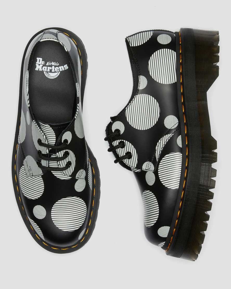 1461 BLACK+WHITE POLKA DOT SMOOTH LEATHER PLATFORM OXFORD
