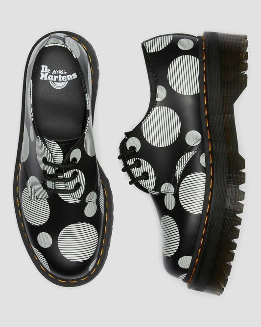 1461 BLACK+WHITE POLKA DOT SMOOTH LEATHER PLATFORM OXFORD