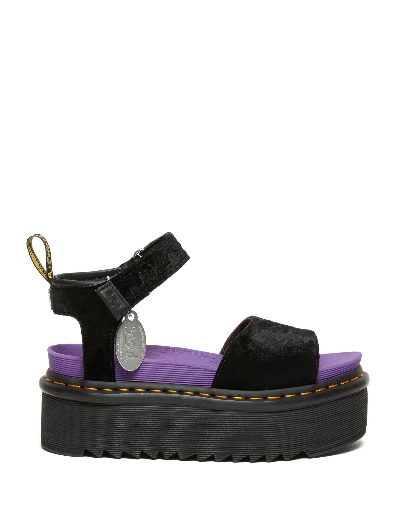 STRAP SANDAL X-GIRL BLACK VELVET PLATFORM