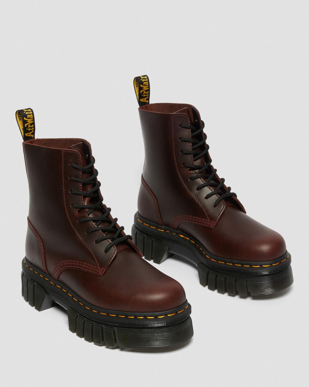 AUDRICK BRANDO LEATHER PLATFORM LACE UP BOOTS