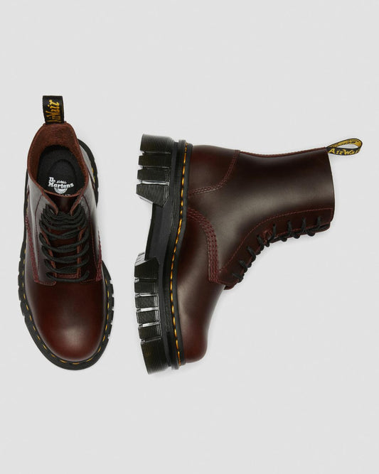 AUDRICK BRANDO LEATHER PLATFORM LACE UP BOOTS