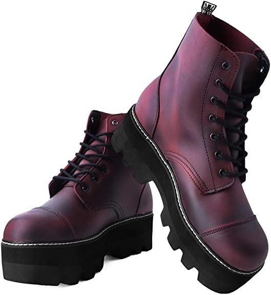T.U.K BURGUNDY 7 EYE CAP DINO BOOT