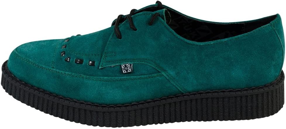 T.U.K TEAL POINTED SUEDE TIE POINTED CREEPER