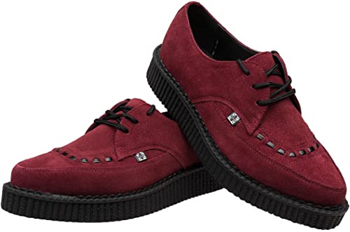 T.U.K BURGUNDY SUEDE MOST BASIC POINTED TIE CREEPER