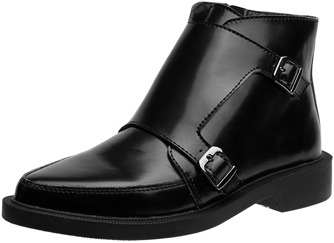 T.U.K BLACK LEATHER DBL BUCKLE JAM BOOT