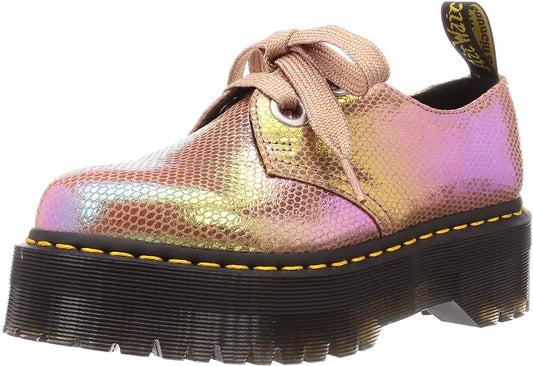 HOLLY PINK IRIDESCENT TEXTURE PLATFORM OXFORD