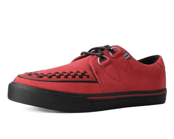 T.U.K Lucious Red Suede D-Ring Interlace Sneaker