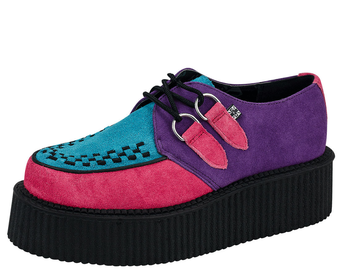 T.U.K PURPLE PINK TURQUOISE BLACK ROUND VIVA MONDO CREEPER Posers Hollywood