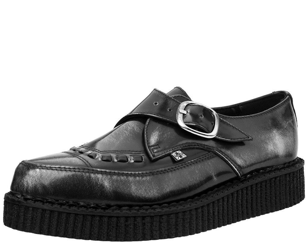 T.U.K GREY RUB OFF BUCKLE POINTED CREEPER