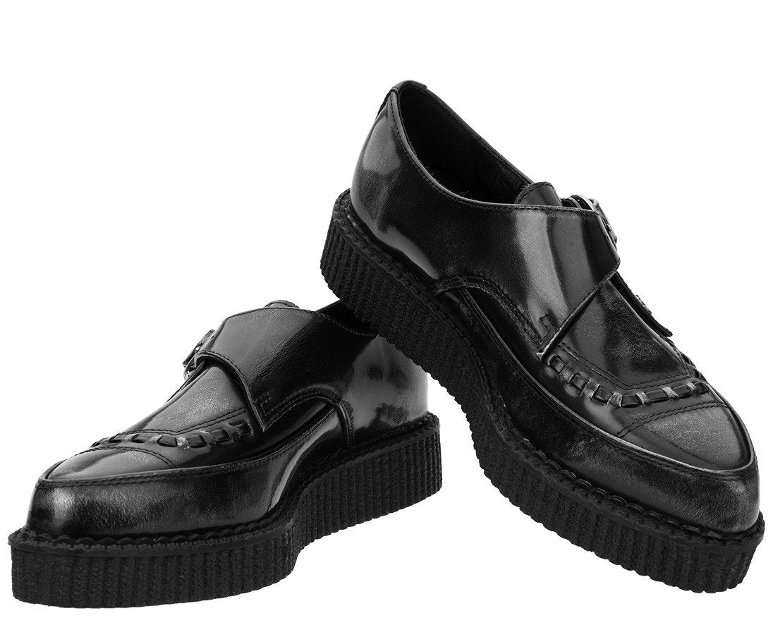 T.U.K GREY RUB OFF BUCKLE POINTED CREEPER