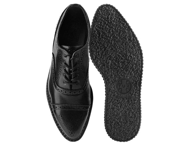T.U.K BLACK TUKSKIN WINGTIP POINT CREEPER