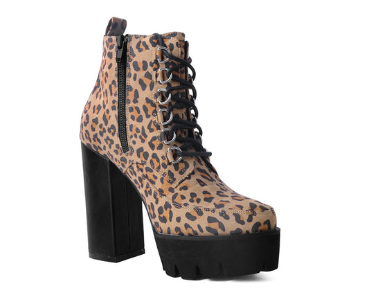 T.U.K Vegan Patent 6-Ring Bootie Platform Heel