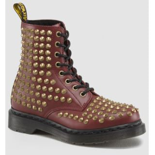 1460 Cherry Red Smooth Spike Leather Lace Up Boot – Posers Hollywood