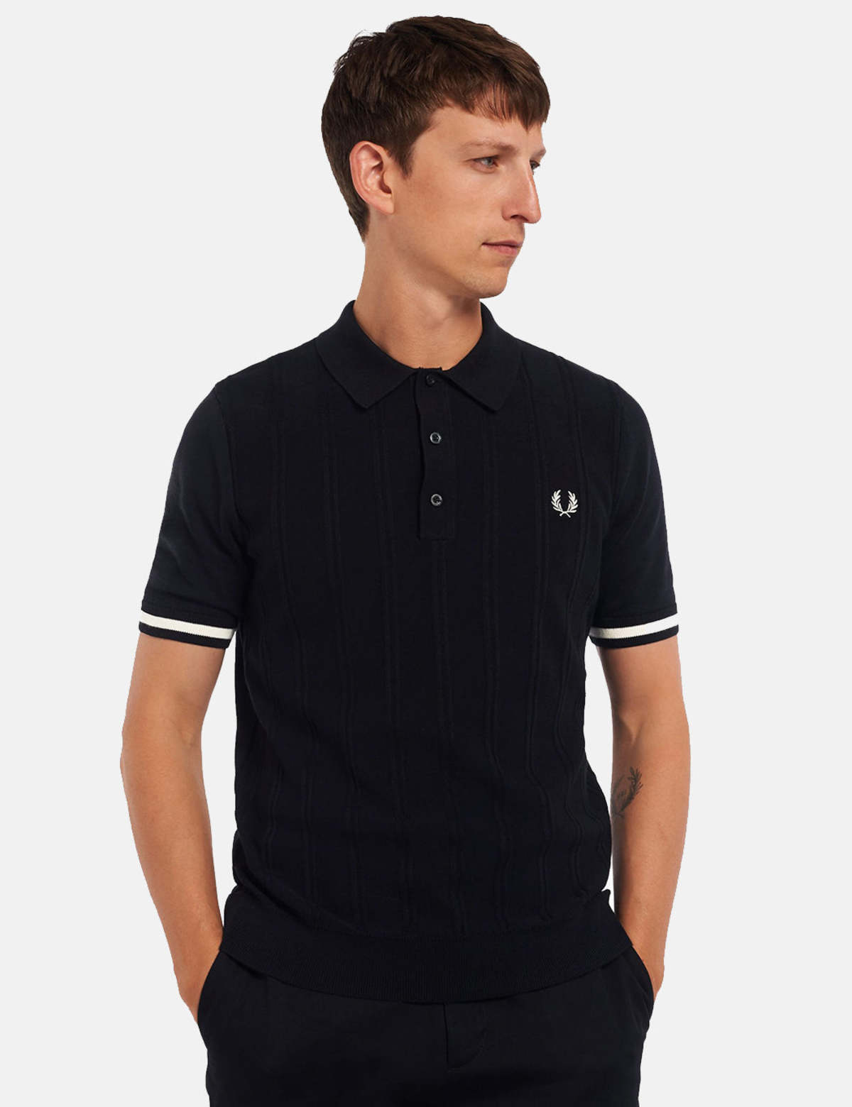 Fred Perry Tipping Texture Knitted Shirt