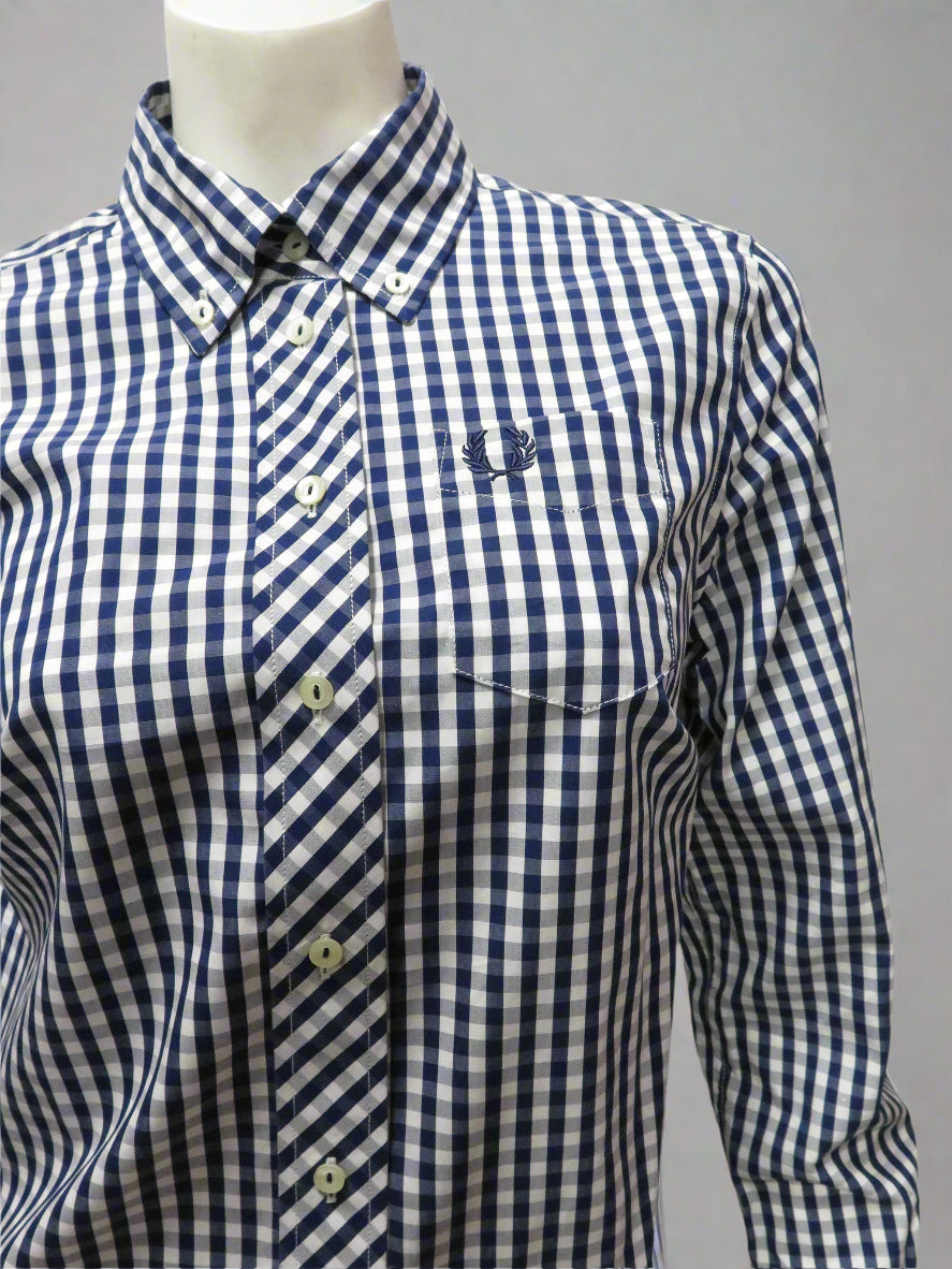 L/S Gingham Woven Shirt (French Navy)