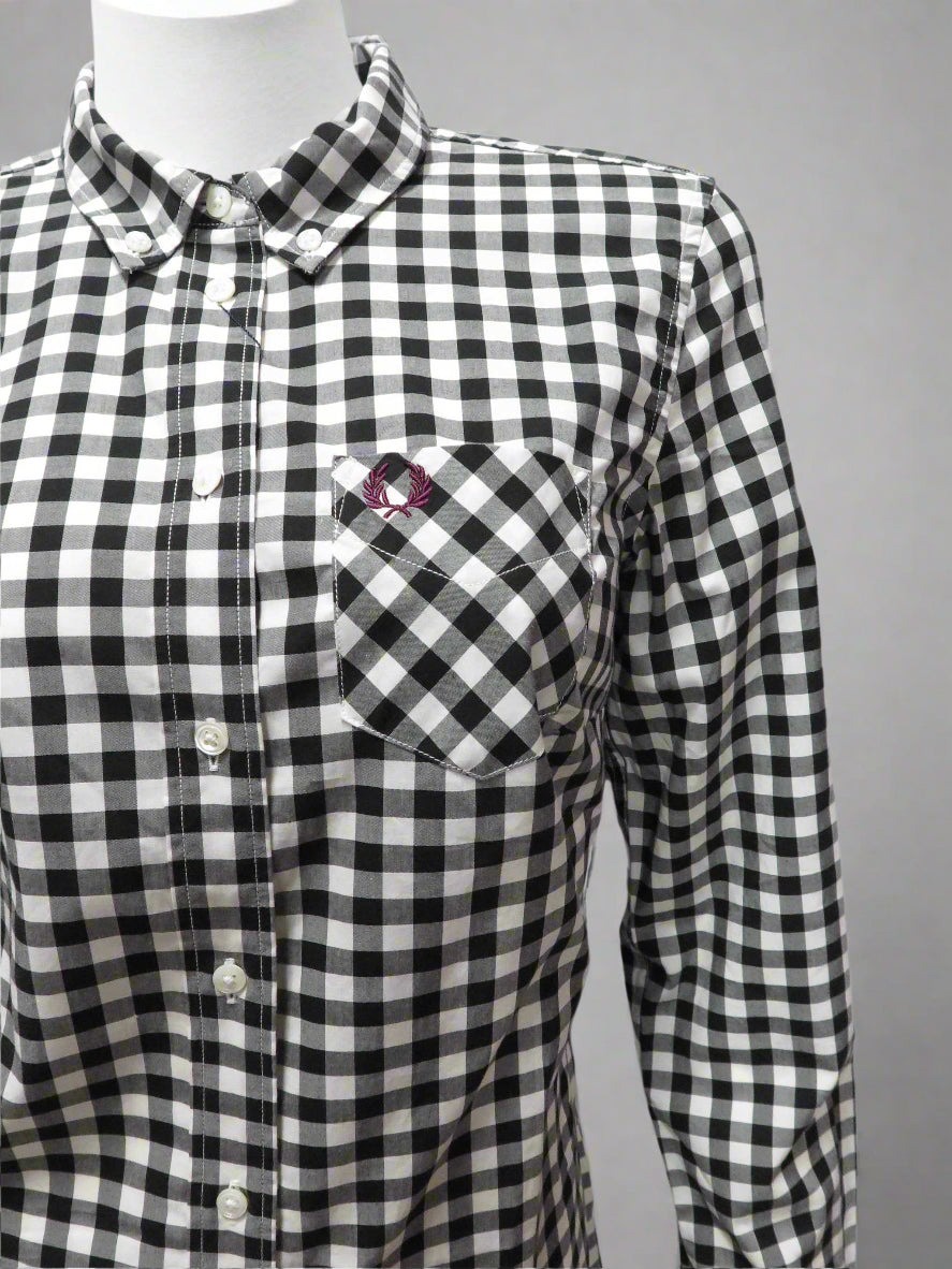 Gingham Button-Down L/S Shirt (blk)