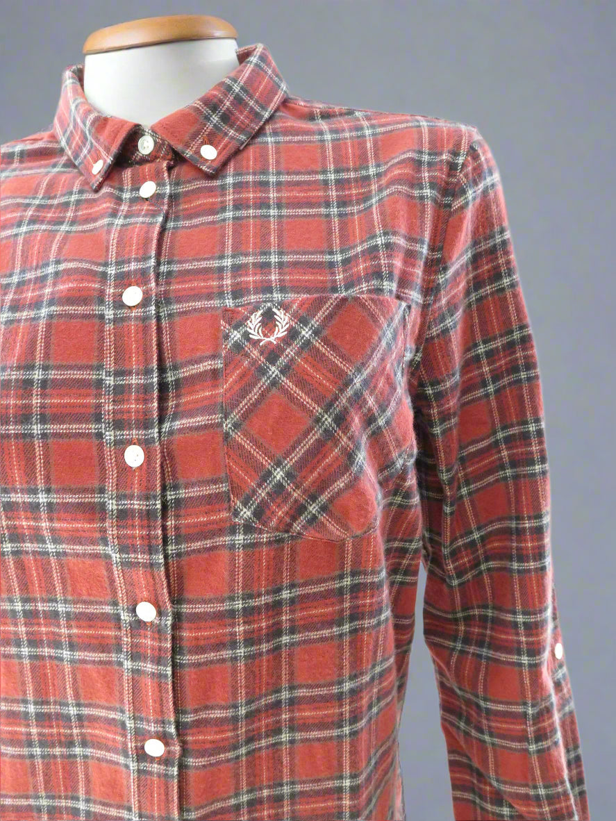 Boyfriend Fit L/S Tartan Flannel Shirt