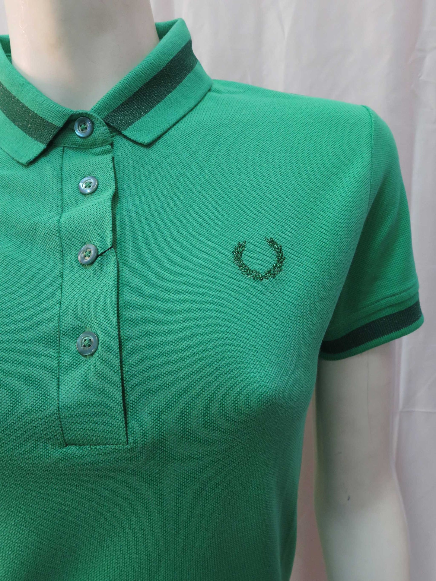 LADIES BOMBER TIPPED FRED PERRY x AMY MOLYNEAUX SHIRT (JADE GREEN)