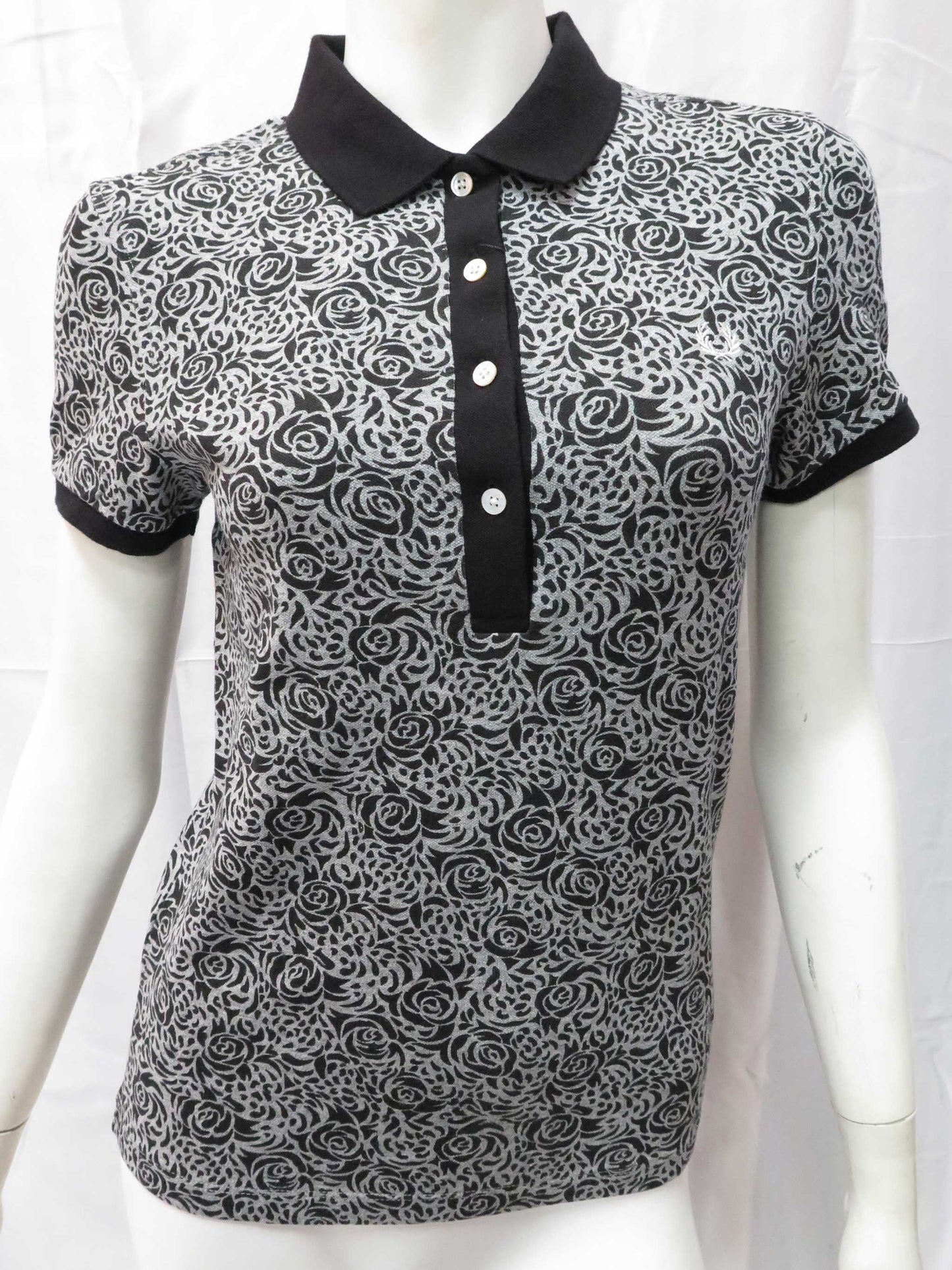 LADIES ROSE PRINT SHIRT (VINTAGE STEEL MARBLE)