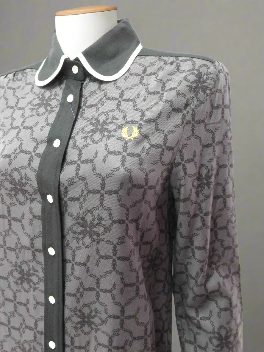 Fred Perry Floral Shirt dress w/ Detach Collar