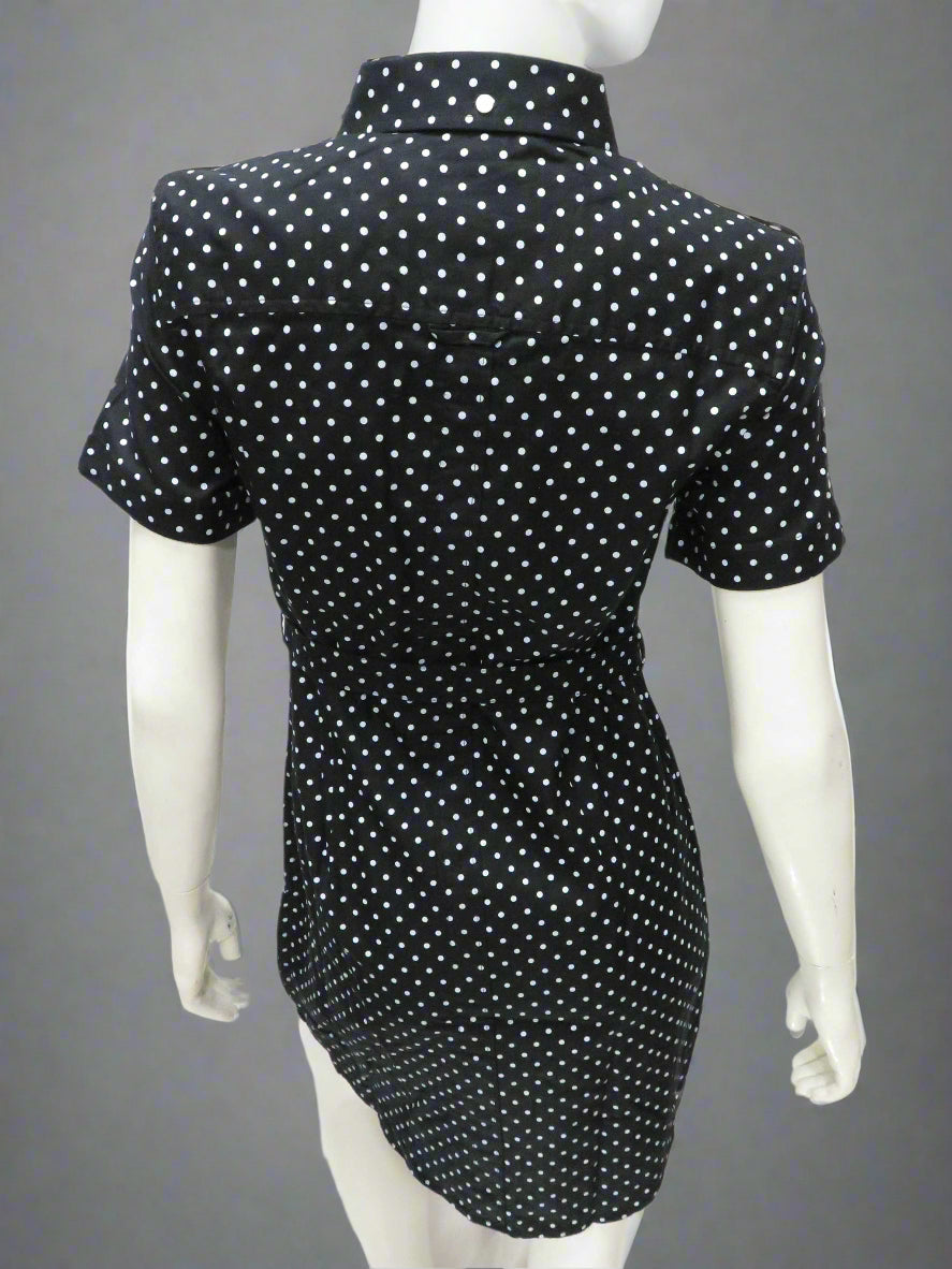 Polka Dot Shirt Dress (blk)